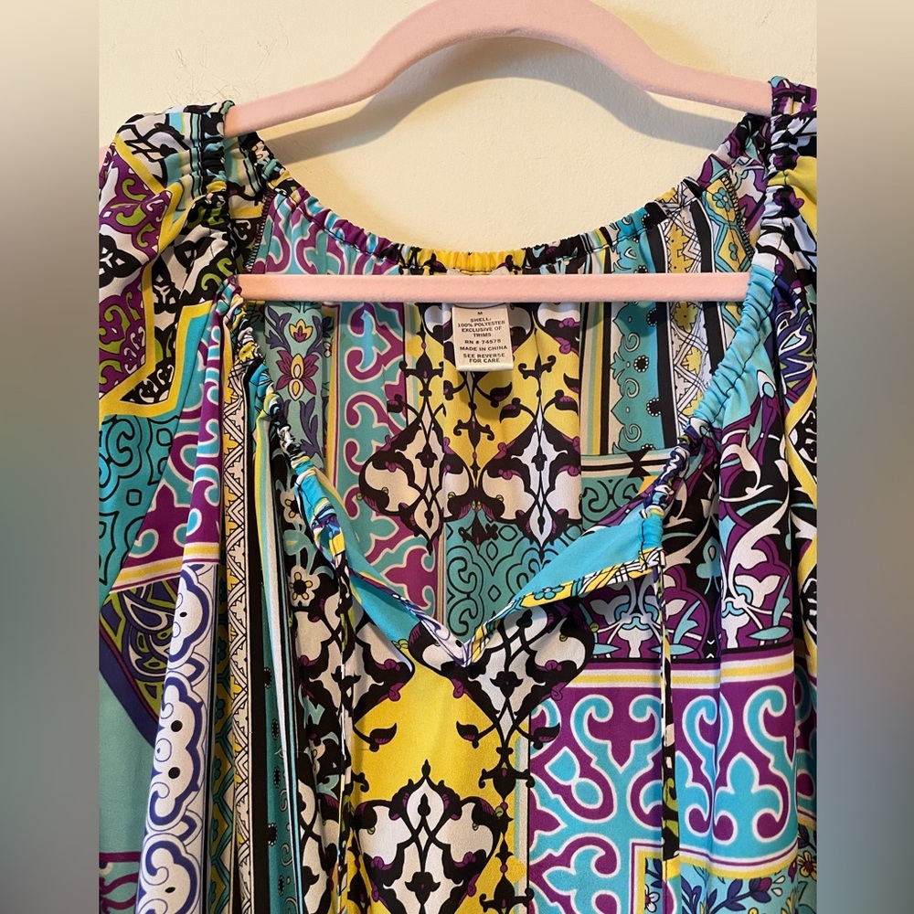 Cache Colorful Patterned Long Sleeve Dress - Picture 5 of 16